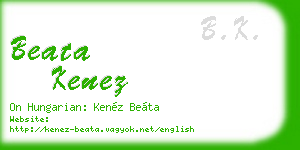 beata kenez business card